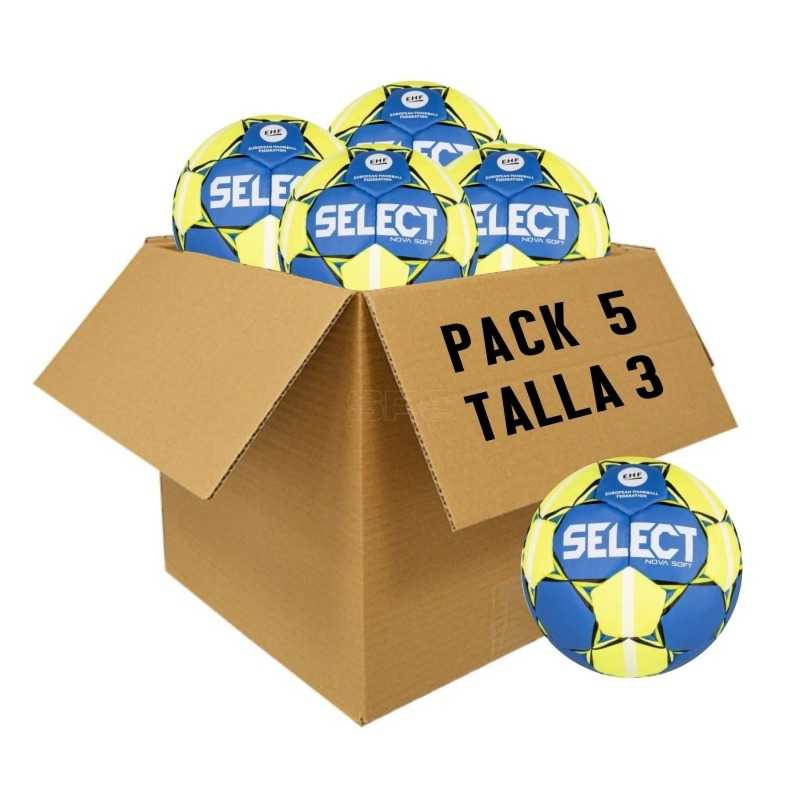 Pack de 5 Balones de Balonmano Select Nova Soft T-3